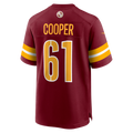 W.Commanders #61 Tyler Cooper Burgundy Team Game Jersey