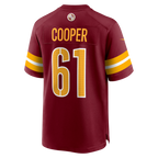 W.Commanders #61 Tyler Cooper Burgundy Team Game Jersey
