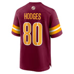 W.Commanders #80 Curtis Hodges Burgundy Game Player Jersey