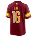 W.Commanders #16 Matt Gay Burgundy Team Game Jersey