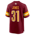 W.Commanders #31 Jonathan Jones Burgundy Team Game Jersey