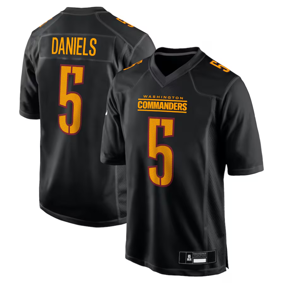 #5 Jayden Daniels Player W.Commanders Carbon Black Fashion Stitched Jerseys