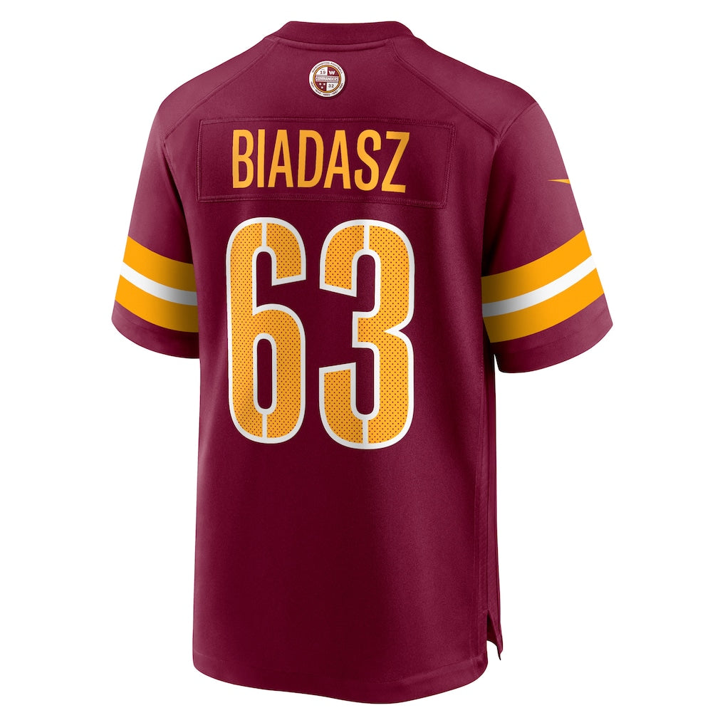 W.Commanders #63 Tyler Biadasz Burgundy Game Jersey