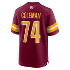 W.Commanders #74 Brandon Coleman Burgundy Game Jersey