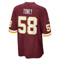 W.Commanders #58 Shaka Toney Burgundy Game Jersey