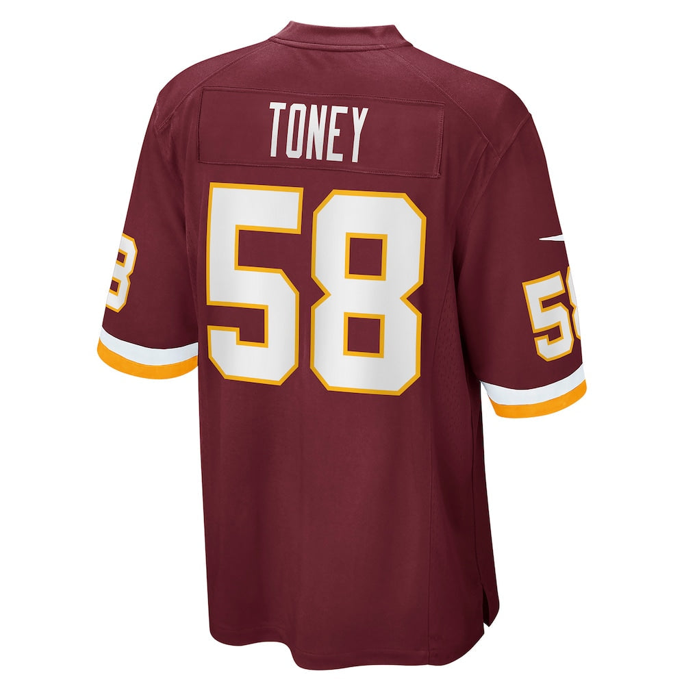 W.Commanders #58 Shaka Toney Burgundy Game Jersey