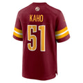 W.Commanders #51 Ale Kaho Burgundy Team Game Jersey