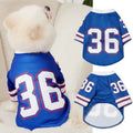 Blue Number36 Mesh Breathable Dog Clothes Teddy Sport Large Dog Jersey Basketball Clothing Puppy T-Shirts Summer Pet Cat Shirts