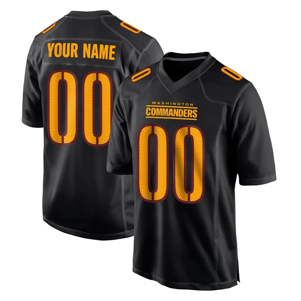 Custom W.Commanders Black Carbon Fashion Home Game Any Name & Numbers Stitched Jerseys