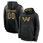 Custom W.Commanders Black Salute to Service Performance Pullover Hoodies