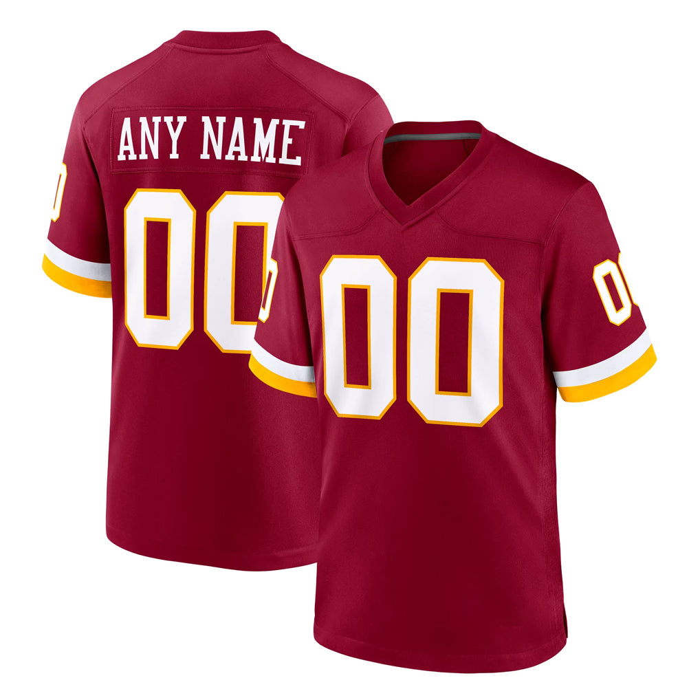 Custom W.Commanders Burgundy Game Home Any Name & Numbers Stitched Jerseys