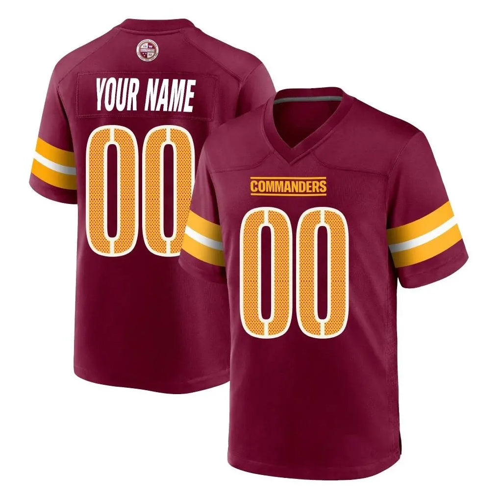 Custom W.Commanders Burgundy Home Game Any Name & Numbers Stitched Jerseys