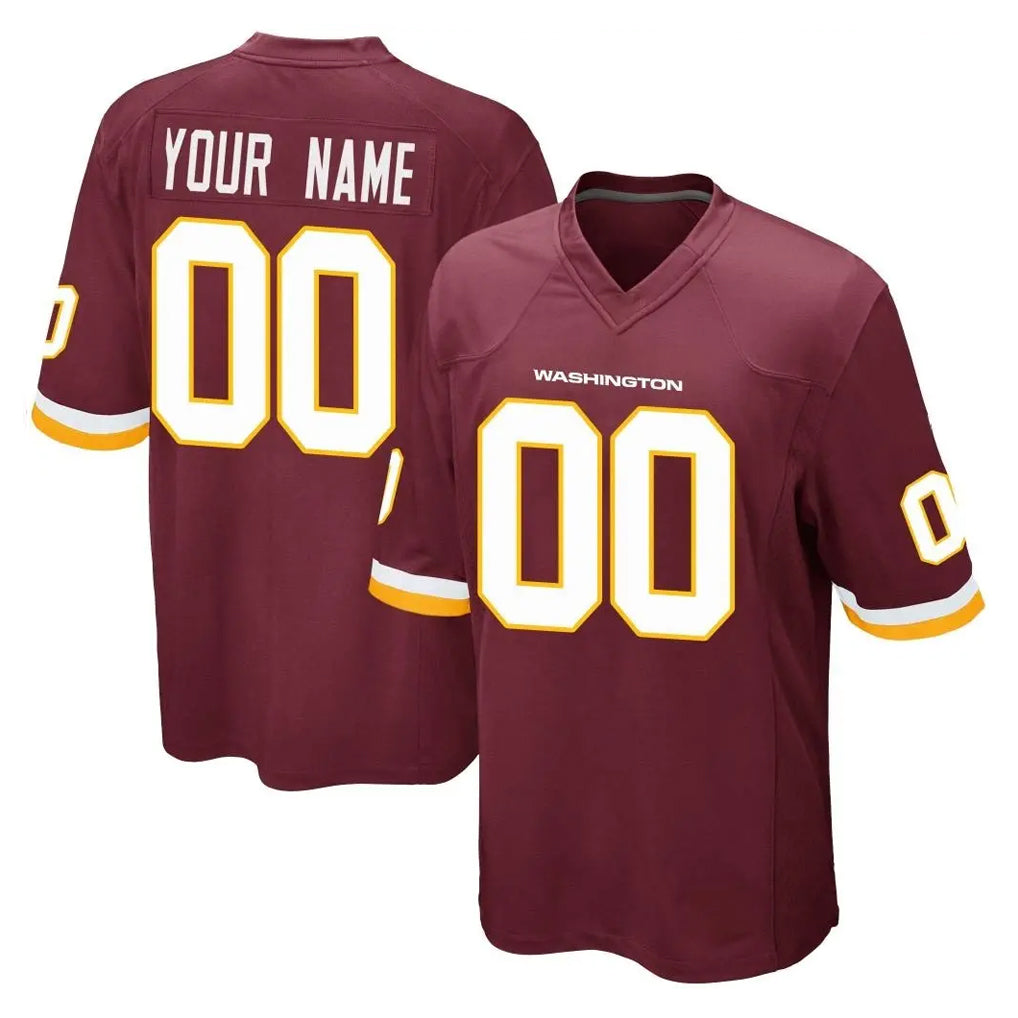 Custom W.Commanders Burgundy Team Color Home Game Any Name & Numbers Stitched Jerseys