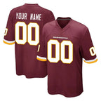 Custom W.Commanders Burgundy Team Color Home Game Any Name & Numbers Stitched Jerseys