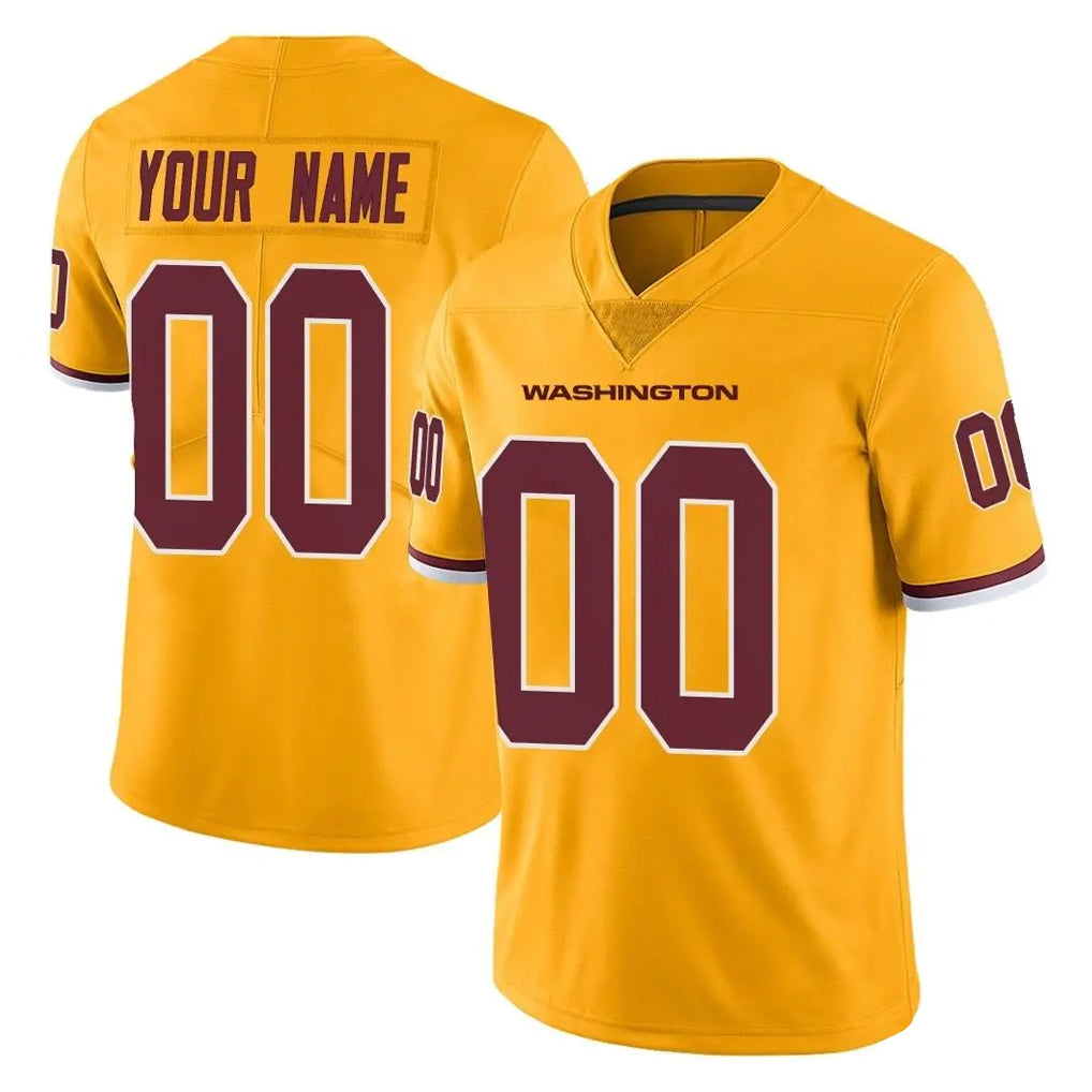 Custom W.Commanders Gold Limited Color Rush Home Game Any Name & Numbers Stitched Jerseys