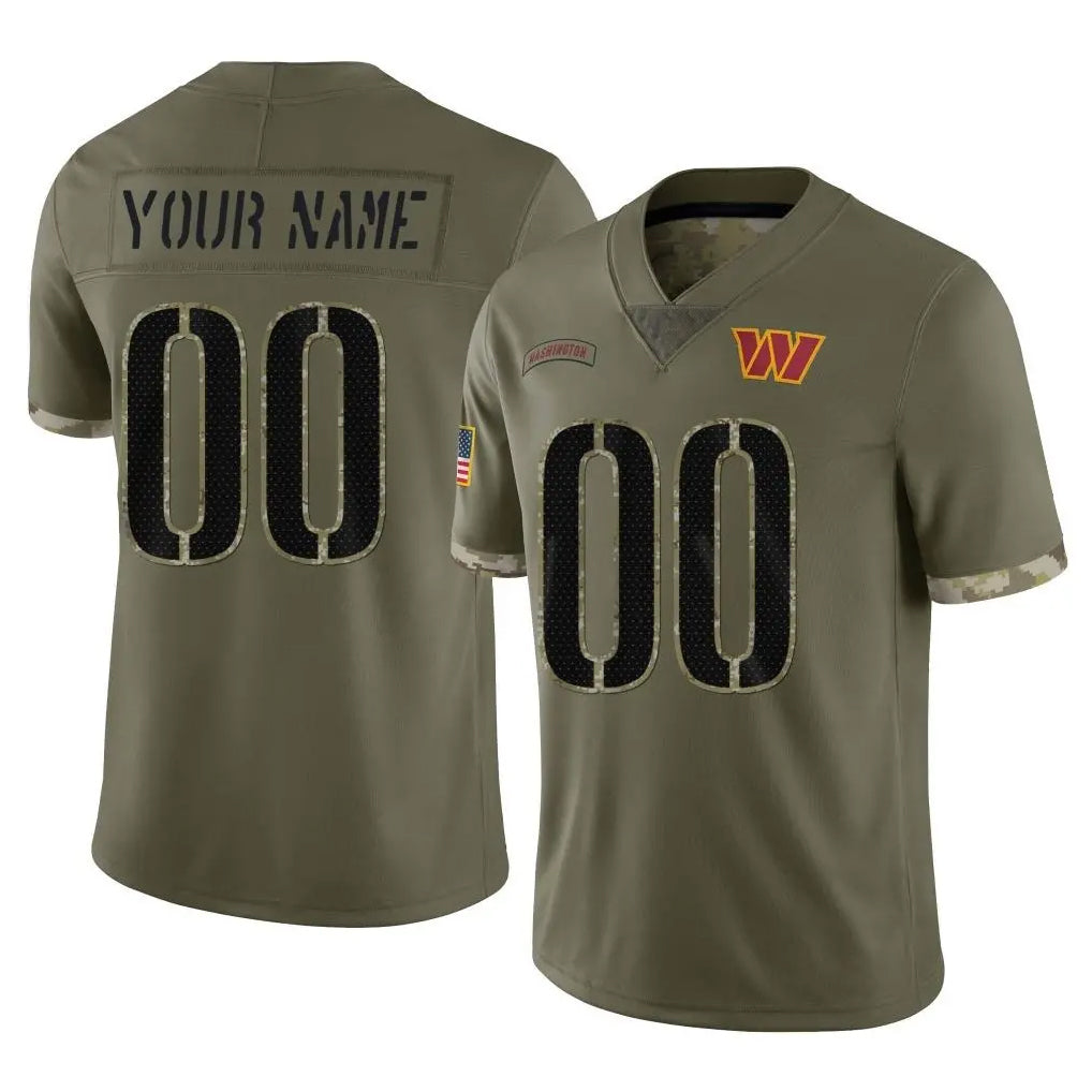 Custom W.Commanders Olive Salute To Service Limited Home Game Any Name & Numbers Stitched Jerseys