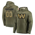 Custom W.Commanders Olive Salute to Service Pullover Hoodie Limited Home Game Any Name & Numbers Stitched Jerseys