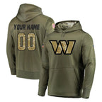 Custom W.Commanders Olive Salute to Service Pullover Hoodie Limited Home Game Any Name & Numbers Stitched Jerseys