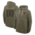 Custom W.Commanders Olive Salute to Service Pullover Hoodies Limited Home Any Name & Numbers Stitched Jerseys