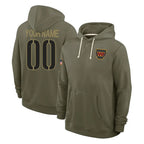 Custom W.Commanders Olive Salute to Service Pullover Hoodies Limited Home Any Name & Numbers Stitched Jerseys