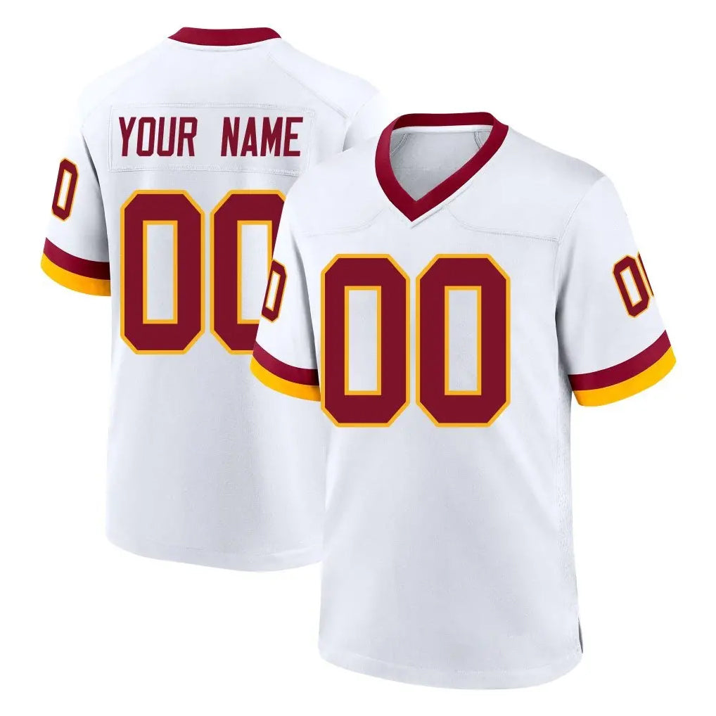 Custom W.Commanders White Home Game Any Name & Numbers Stitched Jerseys