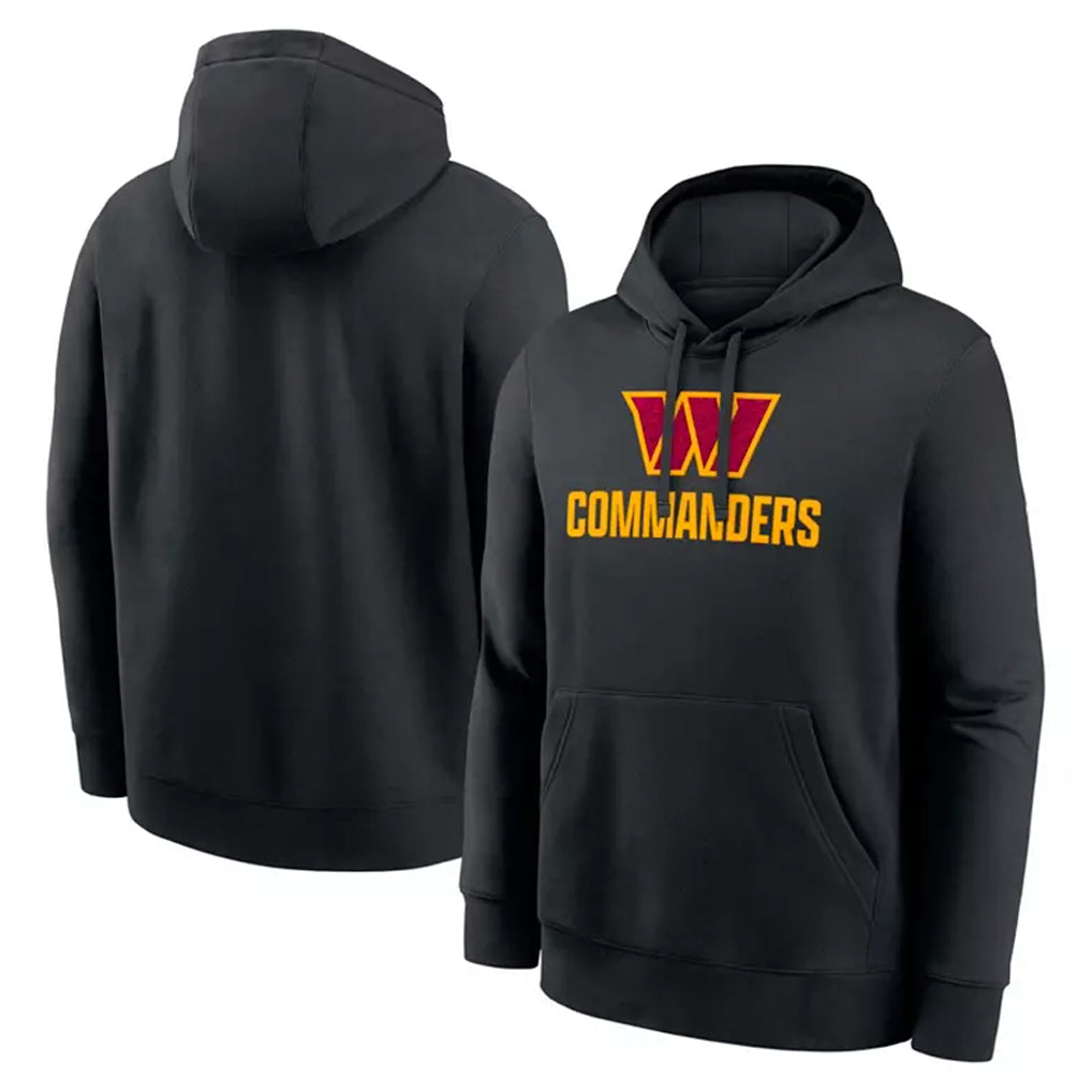 W.Commanders Black Pullover Hoodies Home Game Blank Player Stitched Jerseys