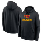 W.Commanders Black Pullover Hoodies Home Game Blank Player Stitched Jerseys