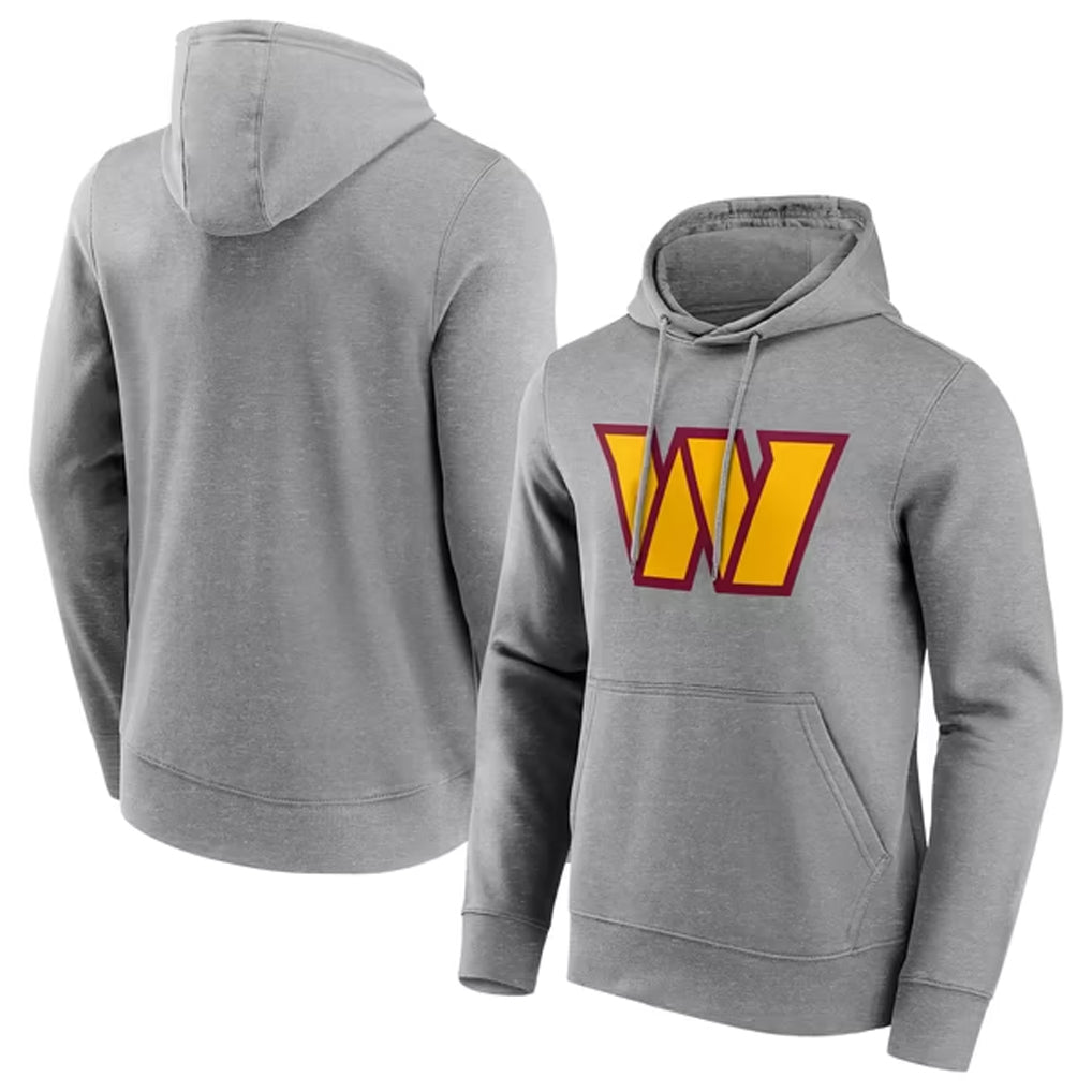 W.Commanders Gray LOGO Pullover Hoodies Game Blank Player Stitched Jerseys