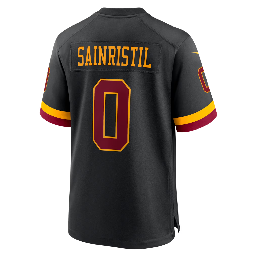 W.Commanders #0 Mike Sainristil Black Hail Raiser Alternate Game Stitched Jersey