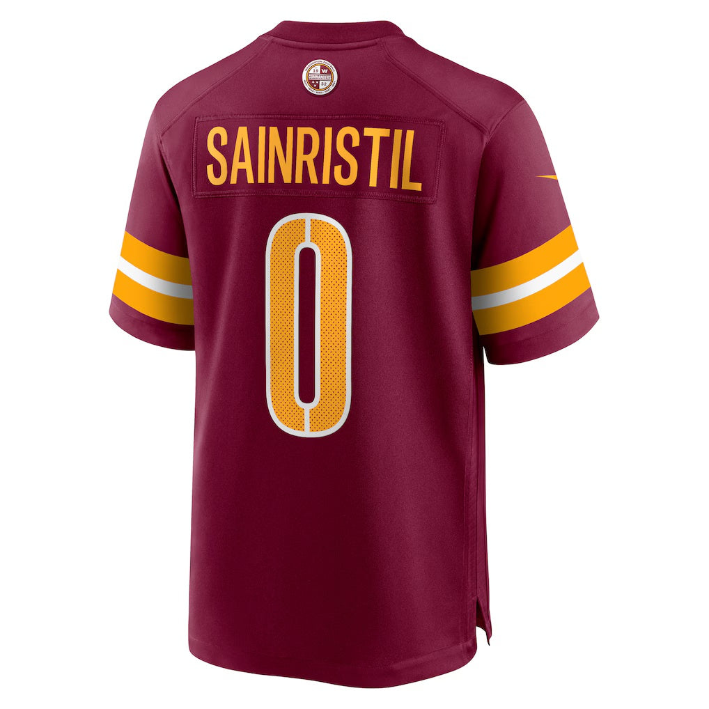 W.Commanders #0 Mike Sainristil Burgundy Game Stitched Jerseys