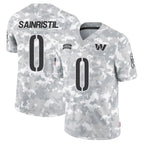 W.Commanders #0 Mike Sainristil Player Arctic Camo Salute to Service Limited Stitched Jerseys