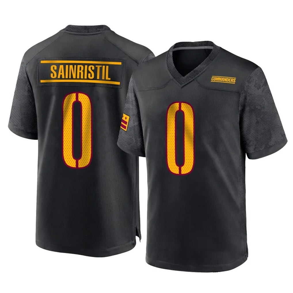 W.Commanders #0 Mike Sainristil Player Black Home Game Stitched Jerseys