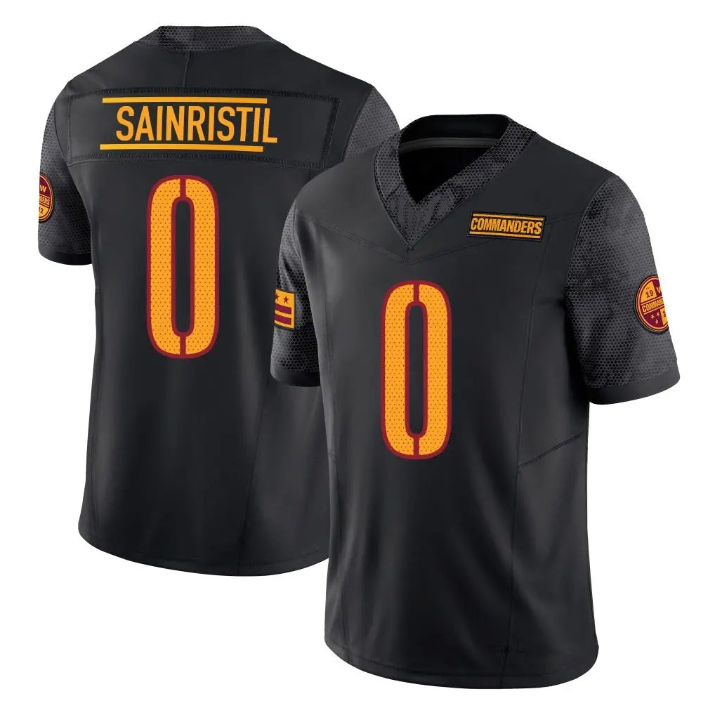 W.Commanders #0 Mike Sainristil Player Black Vapor F.U.S.E. Limited Stitched Jerseys