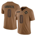 W.Commanders #0 Mike Sainristil Player Brown Limited Salute To Service Home Game Stitched Jerseys