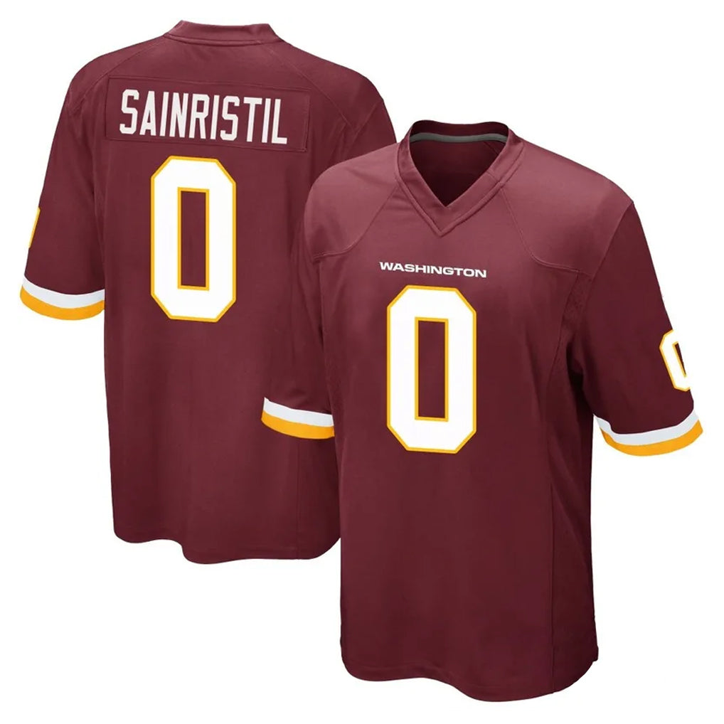 W.Commanders #0 Mike Sainristil Player Burgundy Team Color Home Game Stitched Jerseys