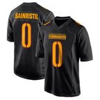 W.Commanders #0 Mike Sainristil Player Carbon Black Fashion Stitched Jerseys