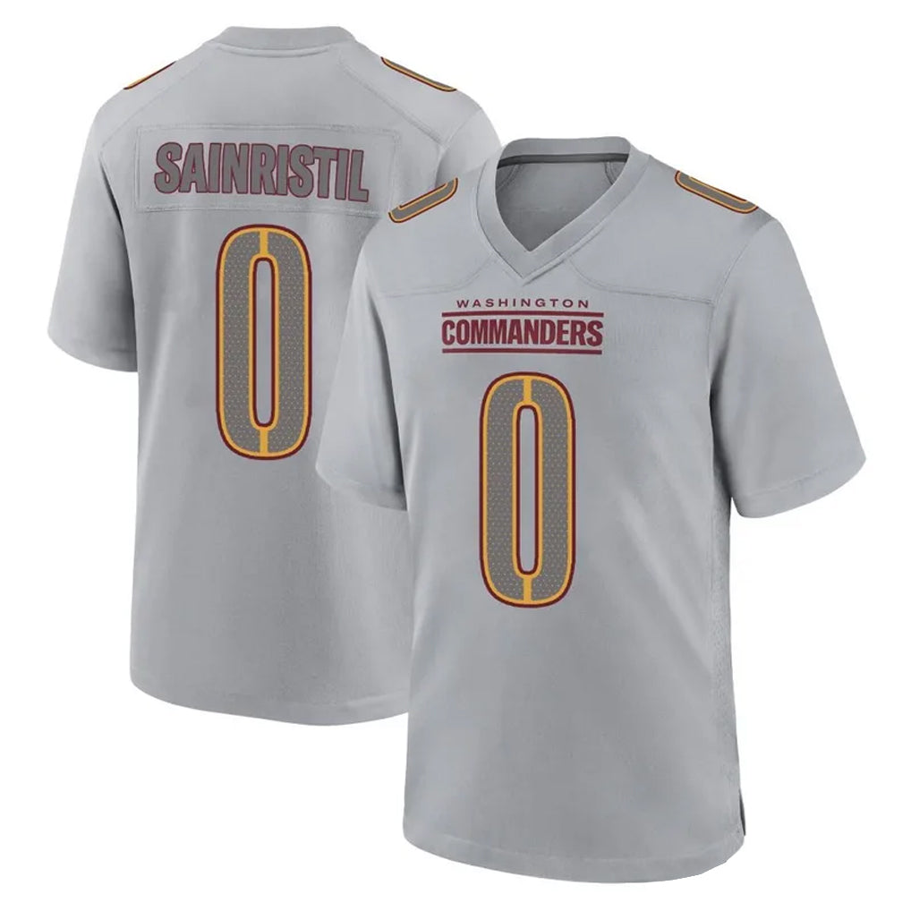 W.Commanders #0 Mike Sainristil Player Gray Atmosphere Fashion Home Game Stitched Jerseys