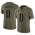 W.Commanders #0 Mike Sainristil Player Olive Salute To Service Limited Home Game Stitched Jerseys