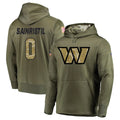 W.Commanders #0 Mike Sainristil Player Olive Salute to Service Hoodies Stitched Jerseys