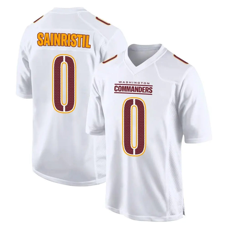 W.Commanders #0 Mike Sainristil Player Tundra White Fashion Stitched Jerseys