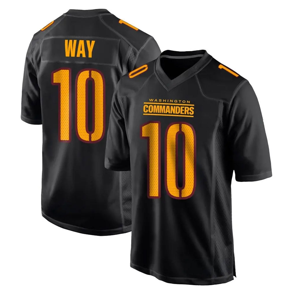 W.Commanders #10 Tress Way Player Black Carbon Fashion Home Game Stitched Jerseys