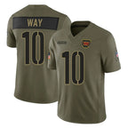 W.Commanders #10 Tress Way Player Olive 2025 Salute To Service Limited Home Game Stitched Jerseys