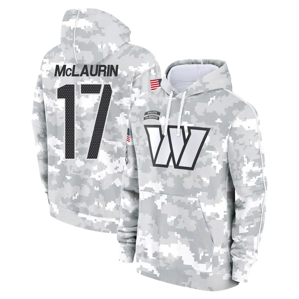 W.Commanders #17 Terry Mclaurin Player Arctic Camo Limited Salute to Service pullover hoodies