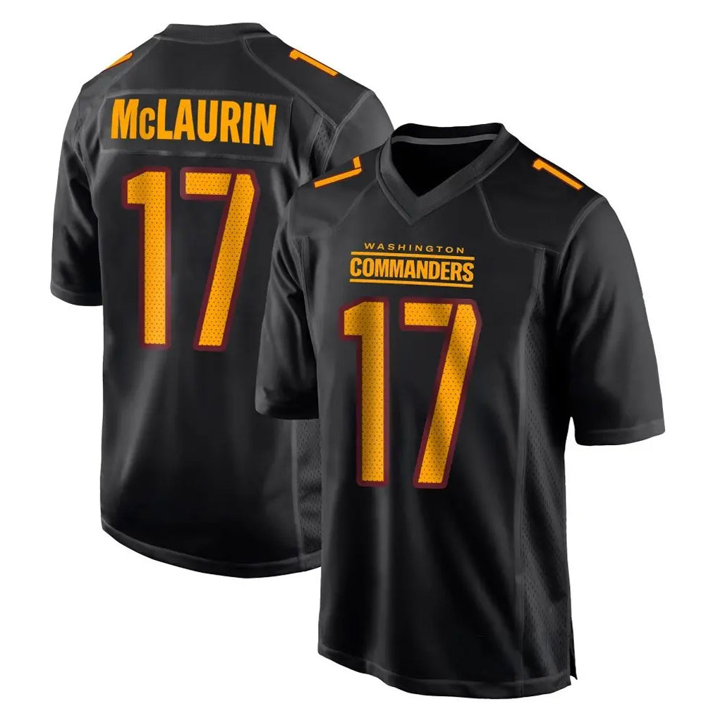 W.Commanders #17 Terry Mclaurin Player Black Carbon Fashion Home Game Stitched Jerseys