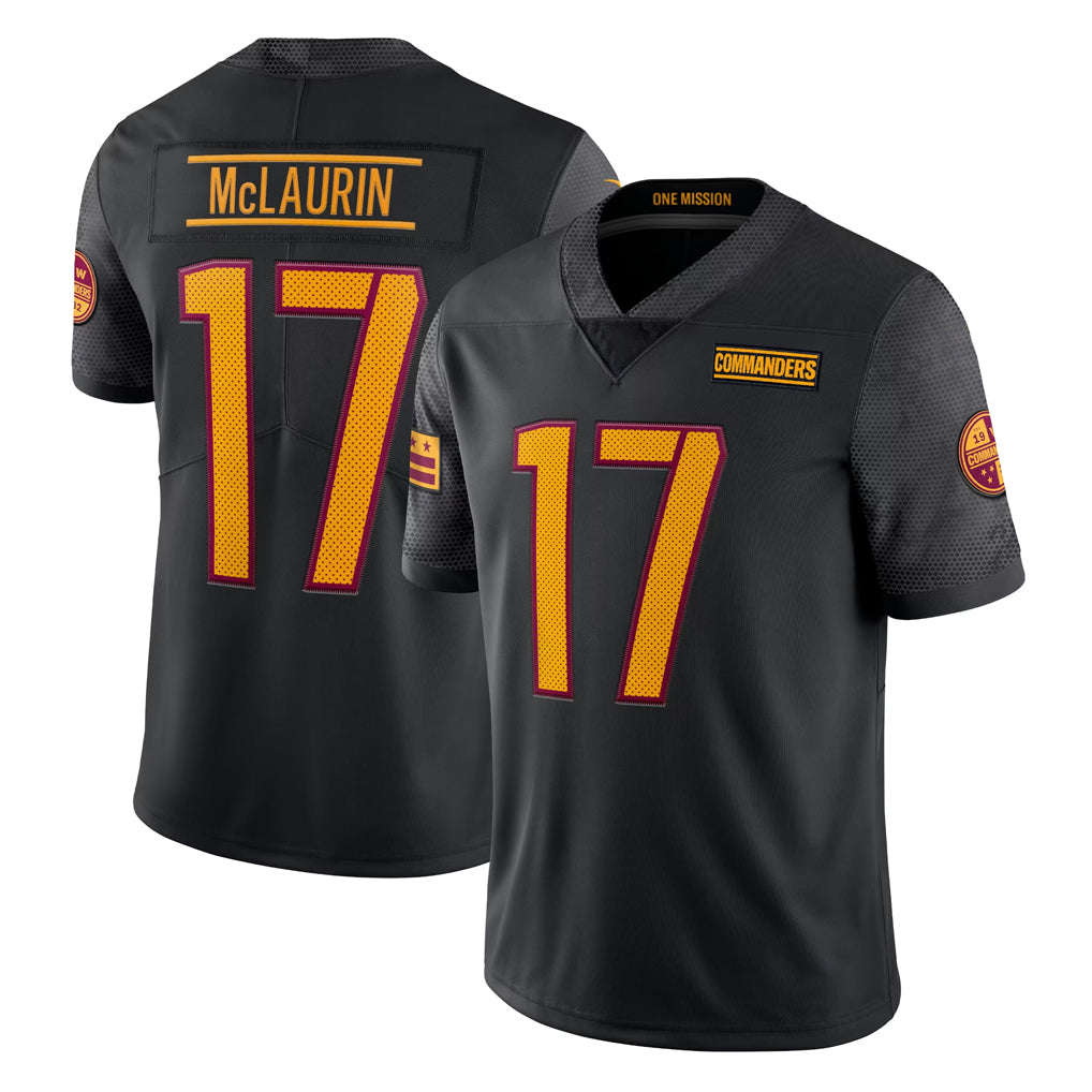 W.Commanders #17 Terry Mclaurin Player Black Vapor Untouchable Home Game Stitched Jerseys