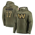 W.Commanders #17 Terry Mclaurin Player Olive Salute to Service Pullover Hoodie Limited Home Game Stitched Jerseys