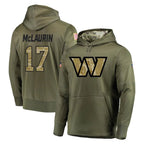 W.Commanders #17 Terry Mclaurin Player Olive Salute to Service Pullover Hoodie Limited Home Game Stitched Jerseys