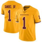 W.Commanders #1 Deebo Samuel Sr Player Gold Vapor Limited Stitched Jerseys