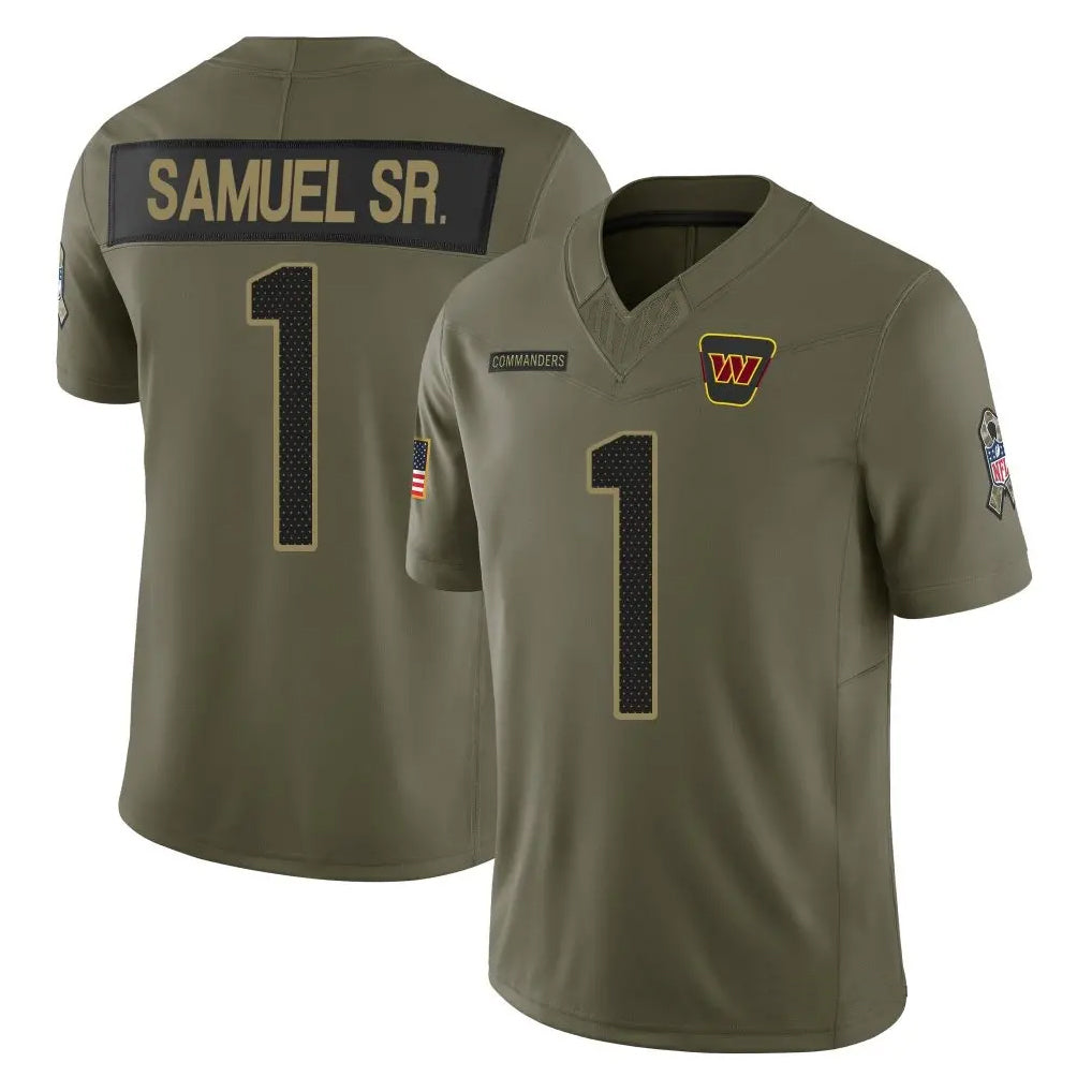 W.Commanders #1 Deebo Samuel Sr Player Olive Salute To Service Limited Stitched Jerseys