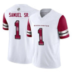 W.Commanders #1 Deebo Samuel Sr Player White Vapor F.U.S.E. Limited Stitched Jerseys